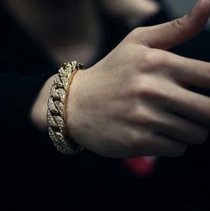 Miami Cuban Bracelet 14kt W/ CZ stones